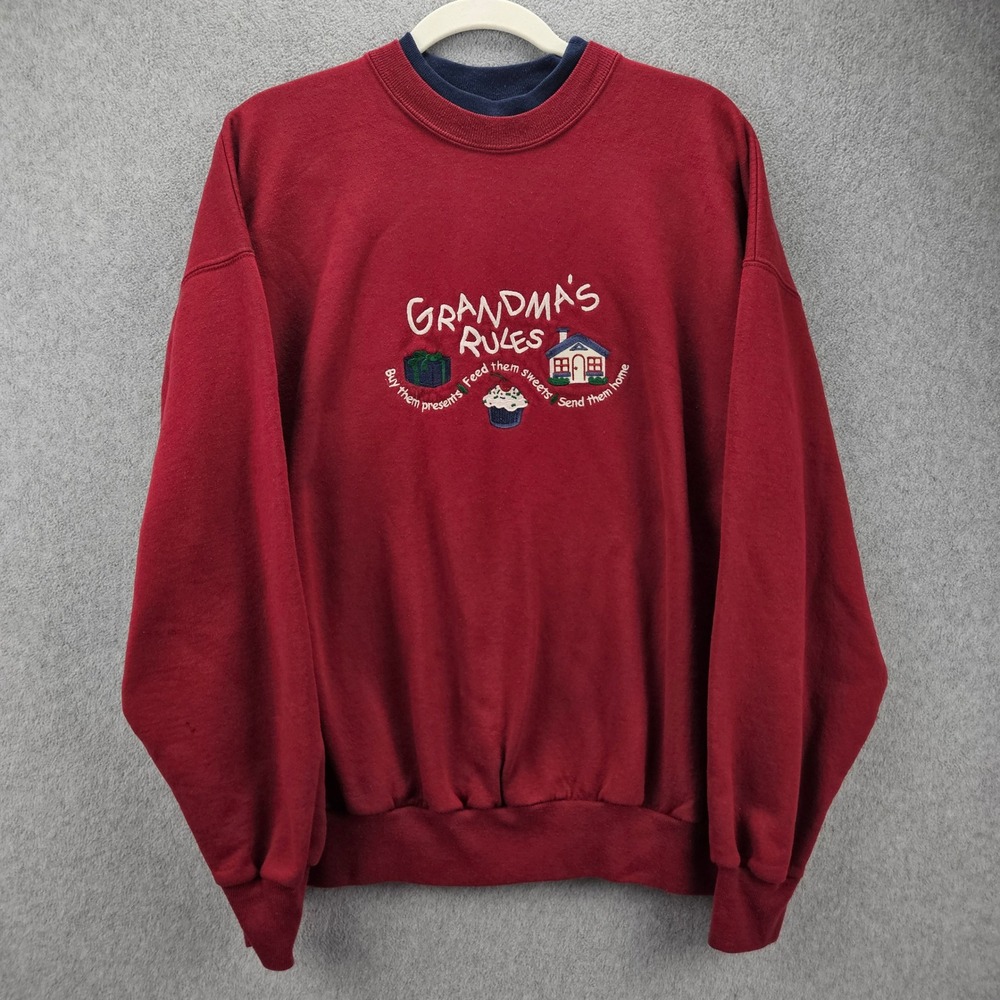 MC ENERGY SPORTSWEAR Sweatshirt Women XL Red Grandma Rules Graphic Pullover